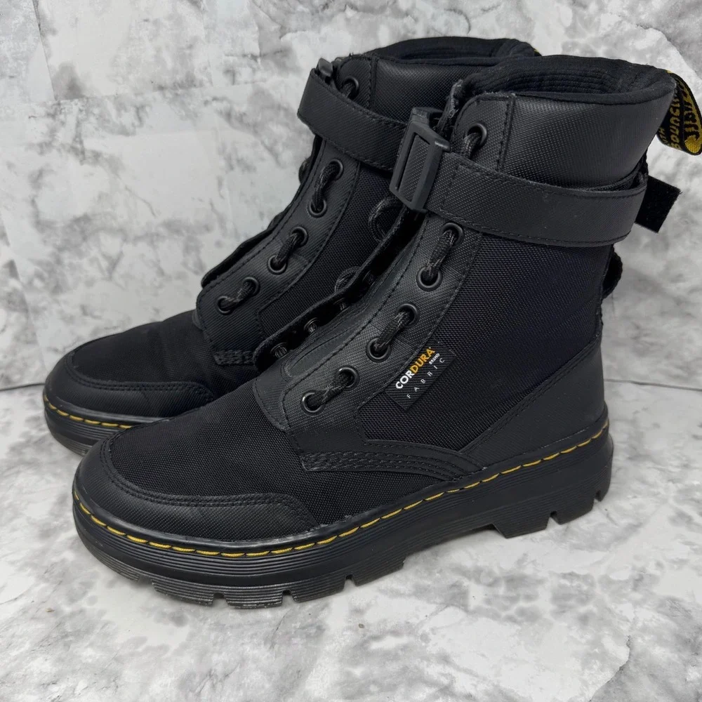 Dr. Martens Combs Tech 🖤II Cordura Black Utility Boots Zip Front Tactical‎